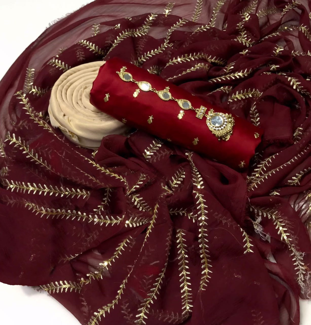 আনস্টিচড  সামু সিল্ক থ্রি পিস